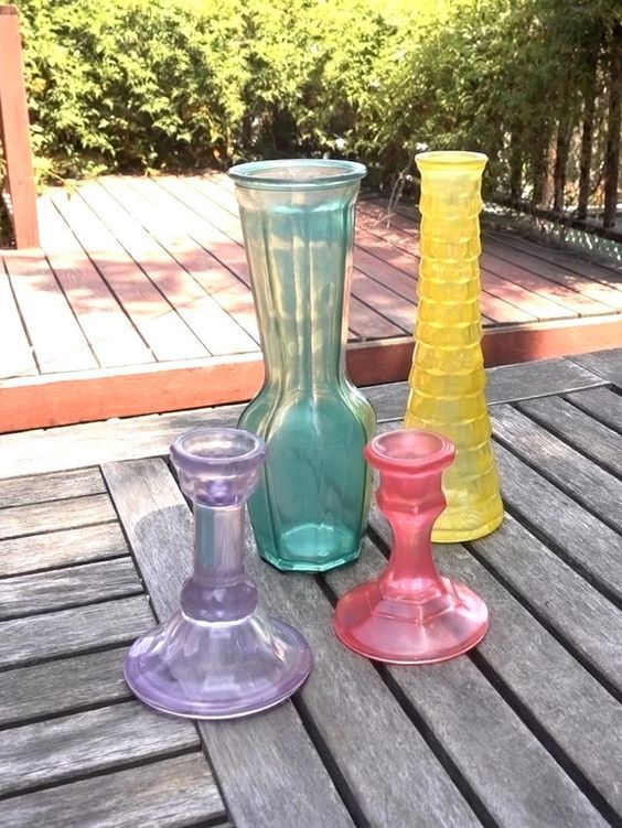 colorful faux sea glass vases 