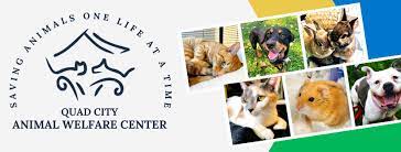 QC Animal Welfare logo with pictures of animals from their shelter