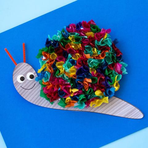 Tissue Rainbow Snail Craft