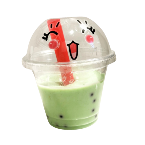 Cute face on boba tea cup