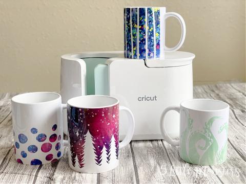 mugs made with Cricut Design Press