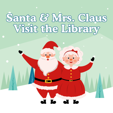 santa and mrs. claus waving