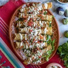 Picture of flautas served on a plate 