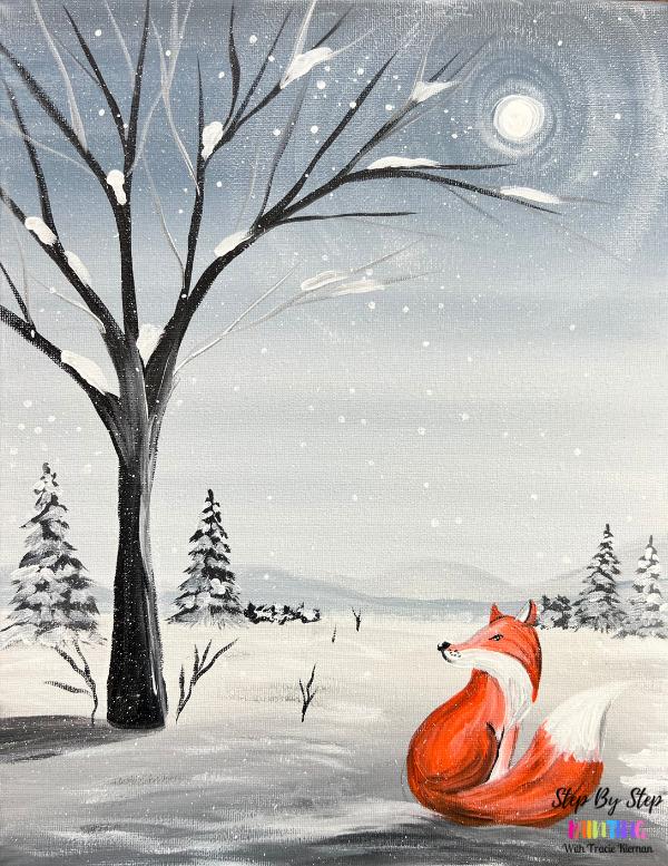 fox winter scene