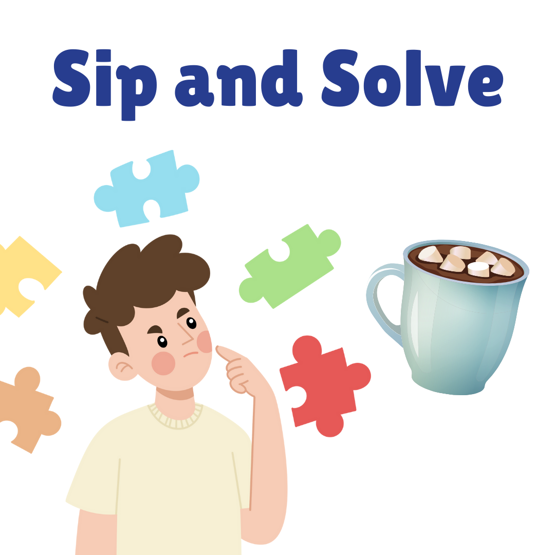 solving a puzzle with hot chocolate