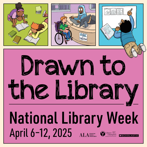 drawn to the library poster